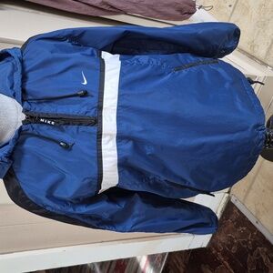 Nike Men's Blue and Black Windbreaker Jacket